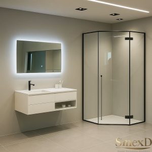 Phòng tắm kính 135 cửa mở quay
