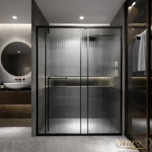 VÁCH KÍNH TẮM 180° CỬA TRƯỢT 1 CÁNH + FIX HỆ SLIM