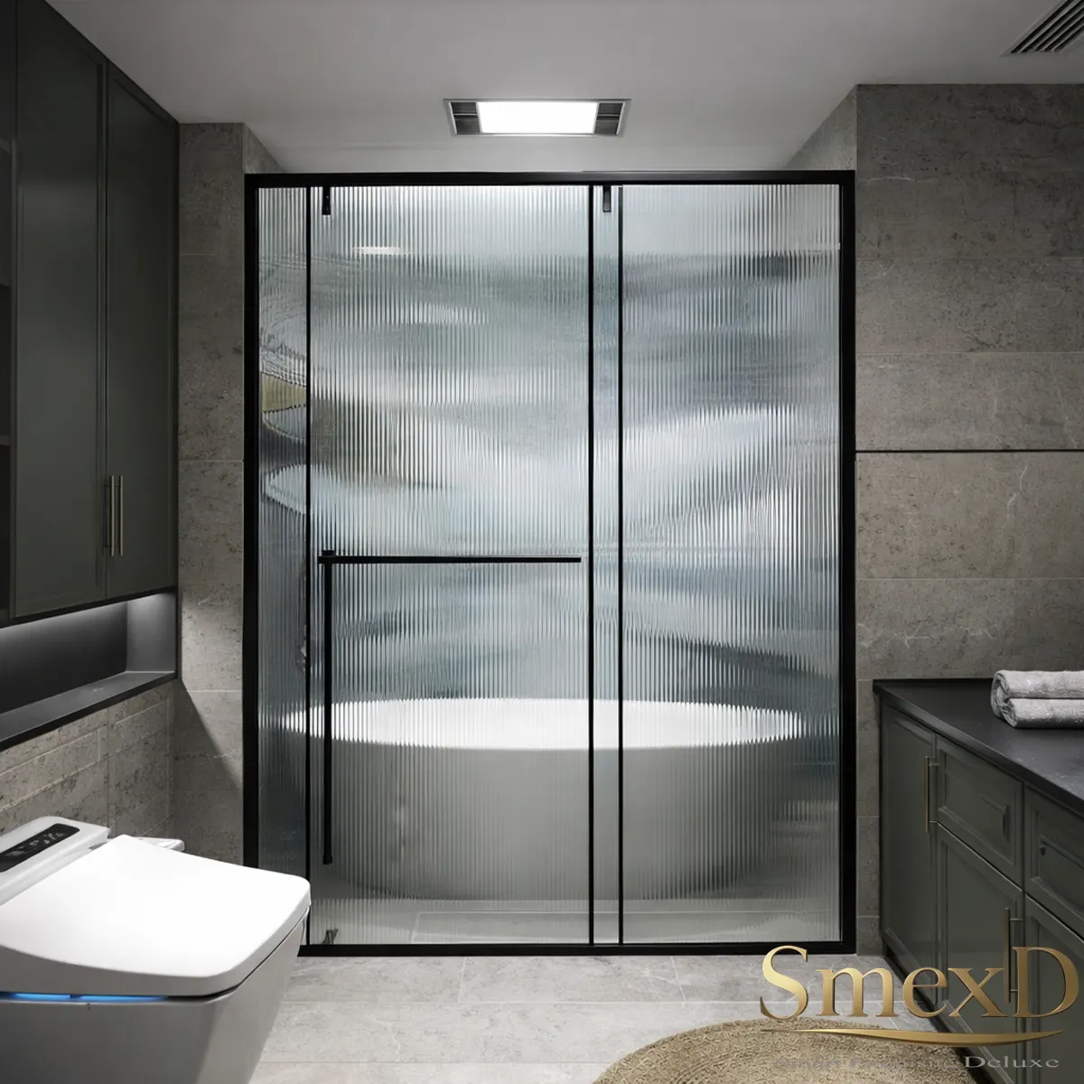 Thiết kế vách tắm kính 180 độ trượt 1 cánh mang đến không gian đẹp phù hợp cho mọi căn hộ