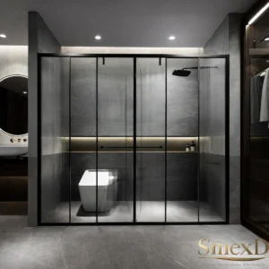 Vách Kính Tắm Cửa Trượt 1 Cánh Phòng Kép